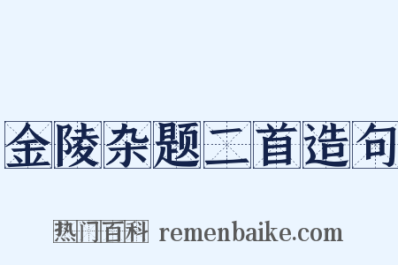 金陵杂题二首造句是什么意思的图片